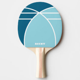 Raquete de Ping Pong Personalizada Azul com Nome
