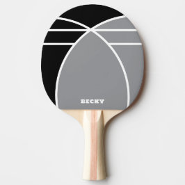 Raquete de Ping Pong Personalizada Cinza com Nome