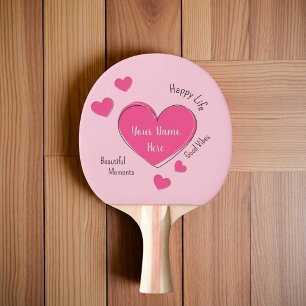Raquete de Ping Pong Personalizada com Corações Ro