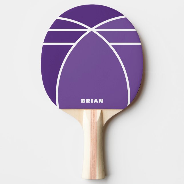 Raquete de Ping Pong Personalizada Lavanda com Nom (Frente)