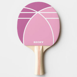 Raquete de Ping Pong Personalizada Rosa com Nome