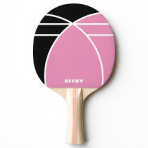 Raquete de Ping Pong Personalizada Rosa e Preta