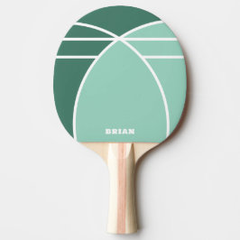 Raquete de Ping Pong Personalizada Verde com Nome