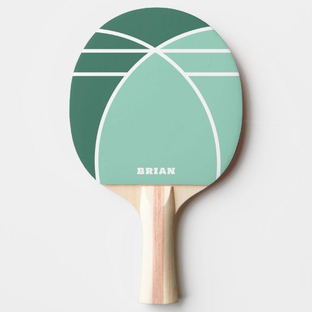 Raquete de Ping Pong Personalizada Verde com Nome (Frente)