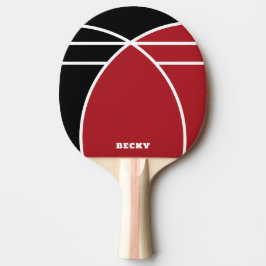 Raquete de Ping Pong Personalizada Vermelha e Pret