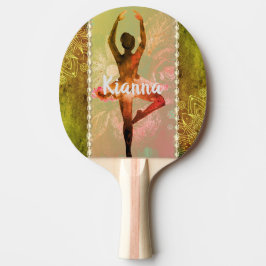 Raquete De Ping Pong Personalizada Watercolor Ballerina Mandalas