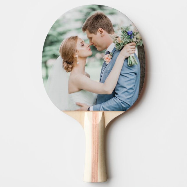 Raquete De Ping Pong Personalizado de Foto de Casal de Casamento Person (Frente)