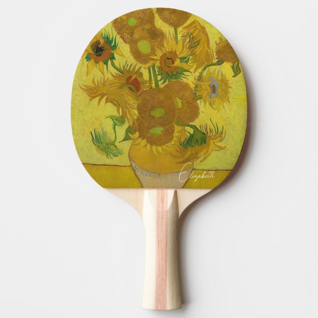 Raquete De Ping Pong Personalizado-Girassóis (série Vincent van Gogh) (Frente)