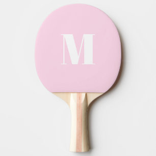 Raquete De Ping Pong Personalizar branco de rosa claro inicial de monog
