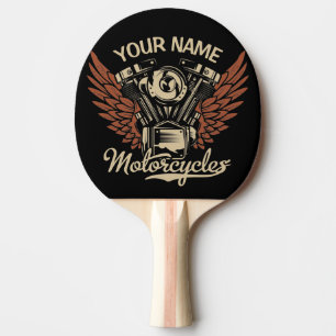 Raquete De Ping Pong Personalizar Garagem de Motocicletas Biker