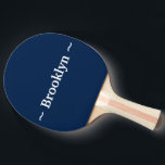 Raquete De Ping Pong personalizar nome de alteração texto marinho azul<br><div class="desc">personalize o nome da alteração texto marinho branco Ping Pong Paddle azul você pode personalizar o modelo,  o texto,  o nome e torná-lo seu!</div>