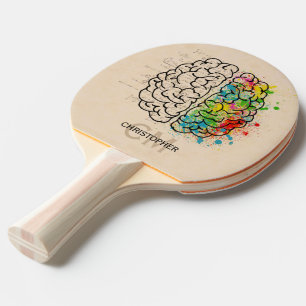 Raquete De Ping Pong Personalizar O Cérebro Humano Esquerdo E Direita