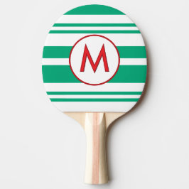 Raquete De Ping Pong Personalized Candy Cane Stripe Monogram