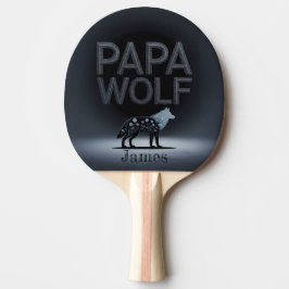 Raquete De Ping Pong Personalized Papa Wolf Nature Silhouette