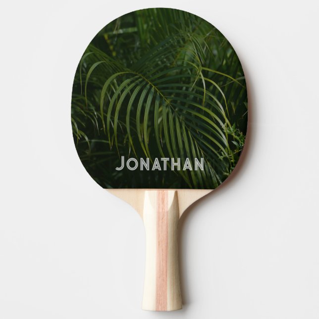 Raquete De Ping Pong Personalized Tropical Green Leaves (Frente)