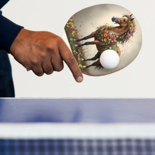 Raquete De Ping Pong Pétalas E Cascos: Jardim de Fantasia Marrom Horse
