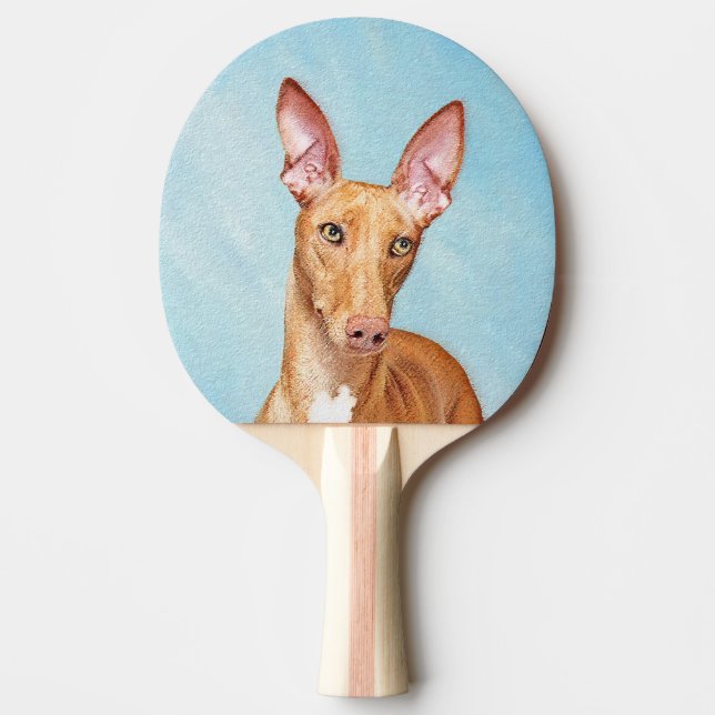 Raquete De Ping Pong Pharaoh Hound Painting - Arte Cachorra Original (Frente)