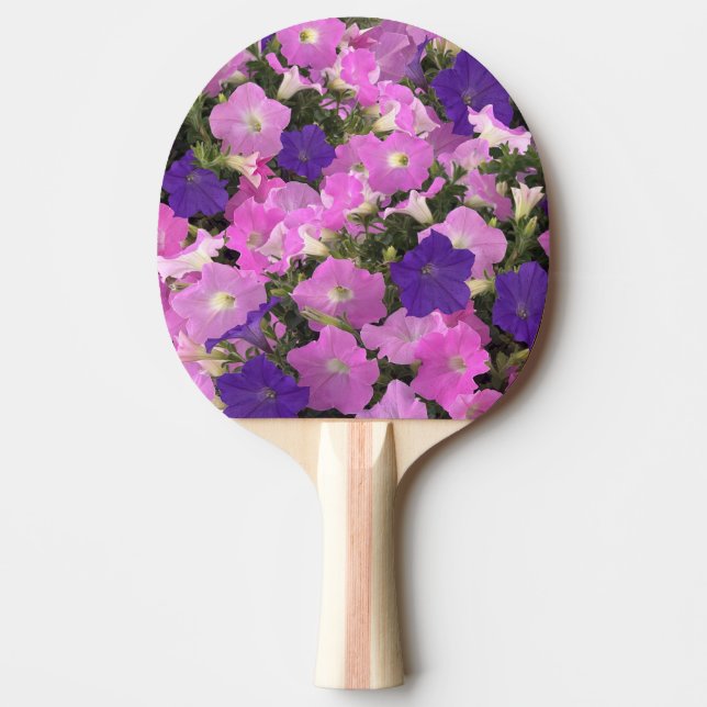 Raquete De Ping Pong Photo Image Of Morning Glory Pink & Purple Flowers (Frente)