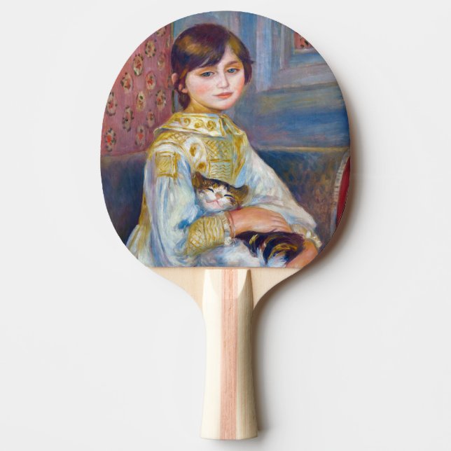 Raquete De Ping Pong Pierre-Auguste Renoir - Criança com Gato (Frente)