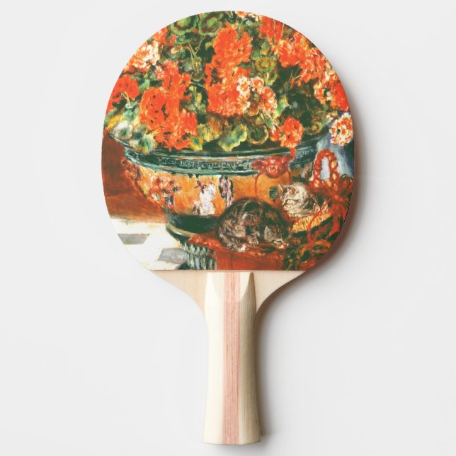 Raquete De Ping Pong Pierre-Auguste Renoir Geraniums E Cats (Frente)