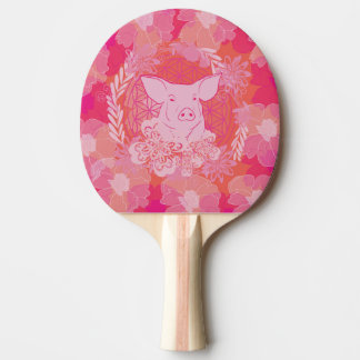 Raquete De Ping Pong pig,flower of life, blue, mandala,zen,chakra,patt