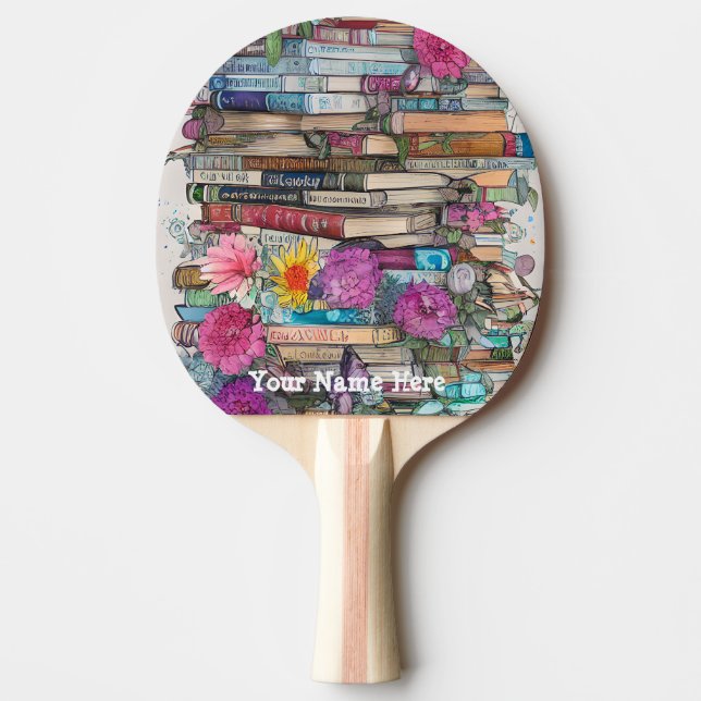 Raquete De Ping Pong Pilha de Livros (Frente)