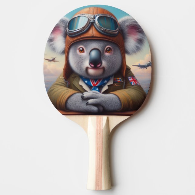 Raquete De Ping Pong Piloto de avião Koala (Frente)