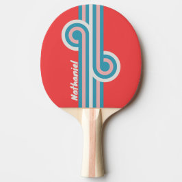 Raquete De Ping Pong Pincel de Lábios Vintage com Nome em Loop
