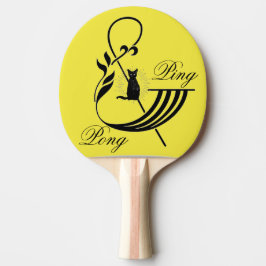 Raquete De Ping Pong Ping Amarelo Divertido e Pino Pong