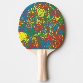 Raquete De Ping Pong Ping Azul Amarelo Verde Amarelo, Cinza Quente Colo