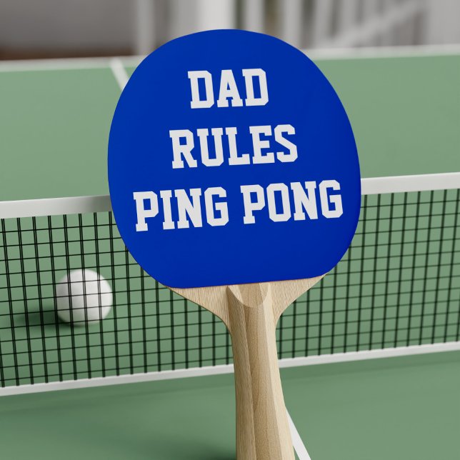 Raquete De Ping Pong Ping Ping de Regras de Pai Azul e Branco (Perfect paddle for the ping pong champion who rules!)