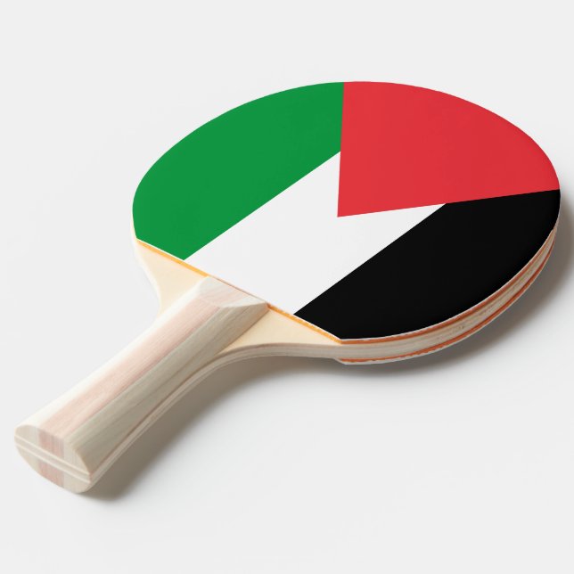 Raquete De Ping Pong Ping pong com bandeira da Palestina (Frente inclinada)