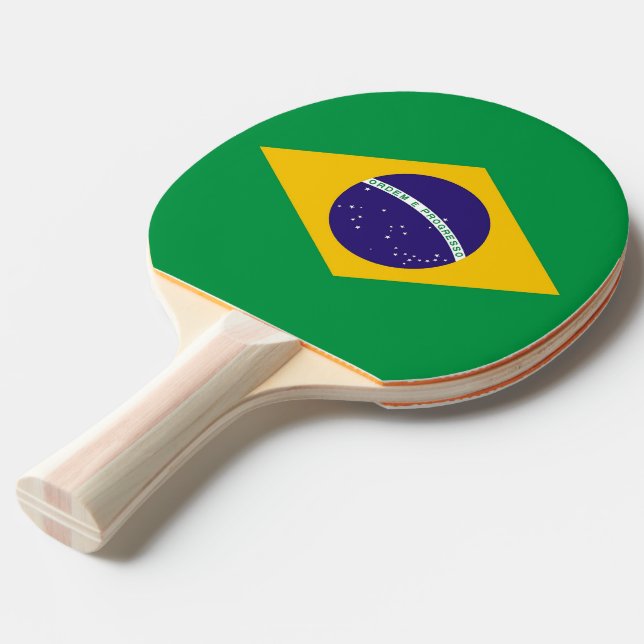 Raquete De Ping Pong Ping pong com bandeira do Brasil (Frente inclinada)