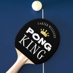 Raquete De Ping Pong PING PONG KING Personalizado Preto Editável<br><div class="desc">Coloque o mestre do ping pong com um remo PONG KING personalizado com sua cor de fundo. ALTERAÇÃO DE COR: Altere o plano de fundo clicando na guia PERSONALIZAR MAIS. Entre em contato com o designer por meio do Zazzle Chat ou makeitaboutyoustore@gmail.com se você quiser que este design seja modificado....</div>