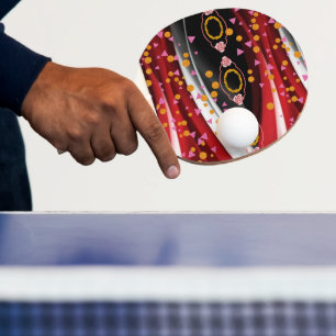 Raquete De Ping Pong Ping Pong Paddle Abstrato Red Black