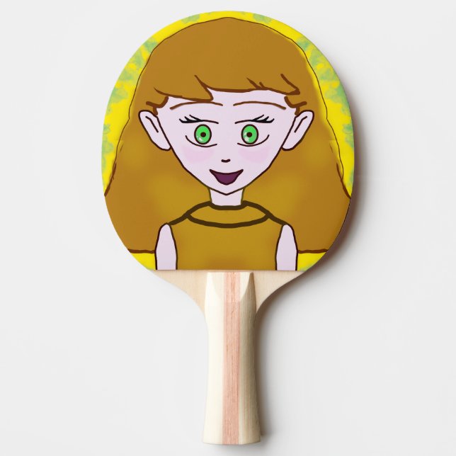 Raquete De Ping Pong Ping Pong Paddle, Cheio do Impressão Ping Pino tra (Frente)