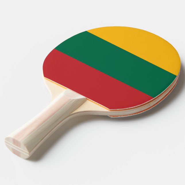 Raquete De Ping Pong Ping pong paddle com bandeira da Lituânia (Frente inclinada)