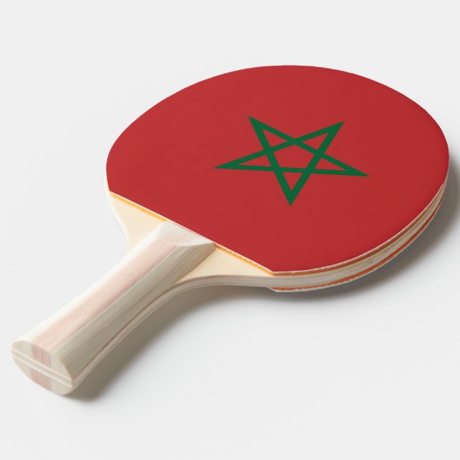 Raquete De Ping Pong Ping pong paddle com bandeira de Marrocos (Frente inclinada)