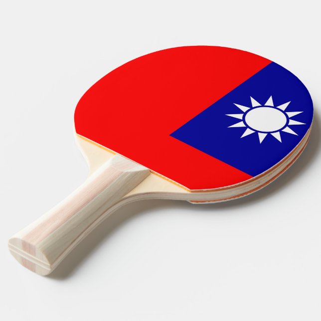 Raquete De Ping Pong Ping pong paddle com bandeira de Taiwan (Frente inclinada)