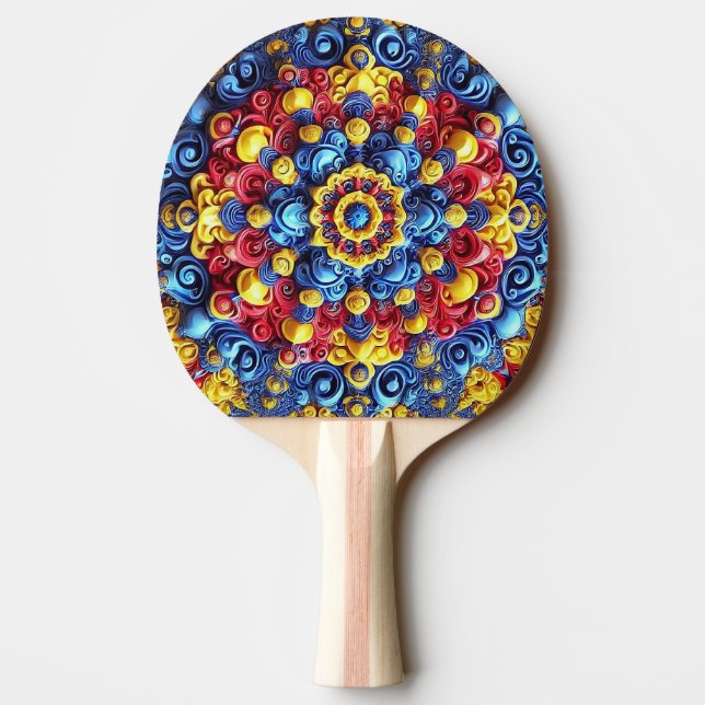 Raquete De Ping Pong Ping pong paddle com cores romenas (Verso)