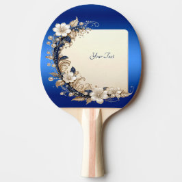 Raquete De Ping Pong Ping Pong Paddle com Enfeite Floral Branco Azul