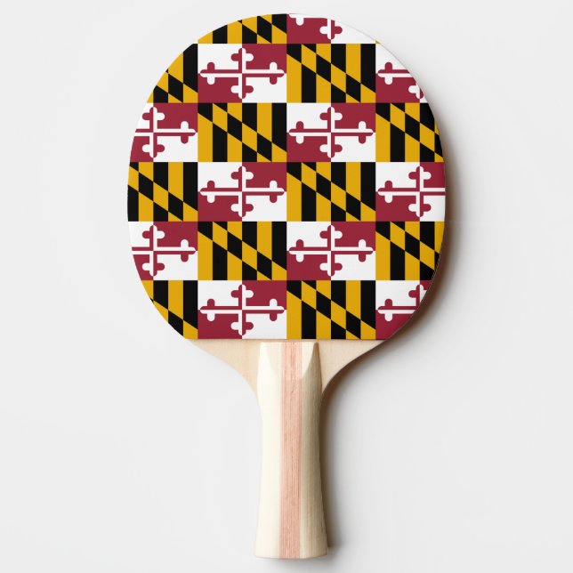 Raquete De Ping Pong Ping pong paddle com Flag de Maryland, EUA (Verso)
