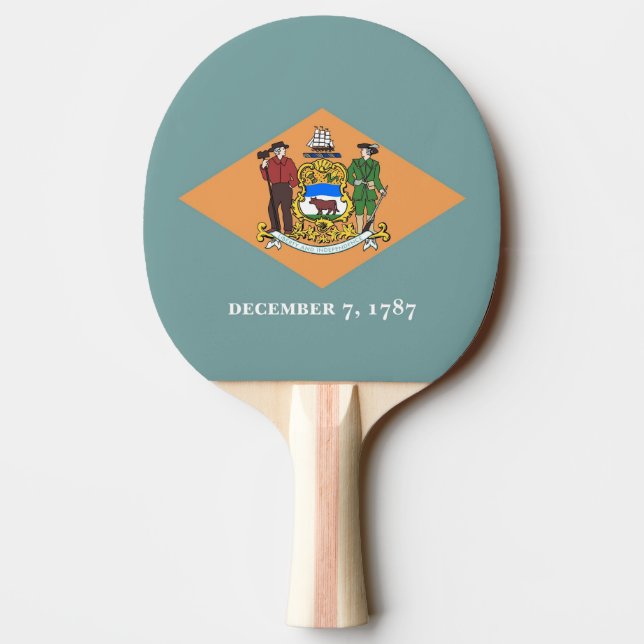 Raquete De Ping Pong Ping pong paddle com Flag of Delaware, EUA (Verso)