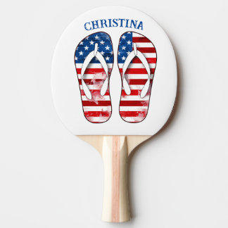 Raquete De Ping Pong Ping Pong Paddle - Patriotic Flip Flop Design