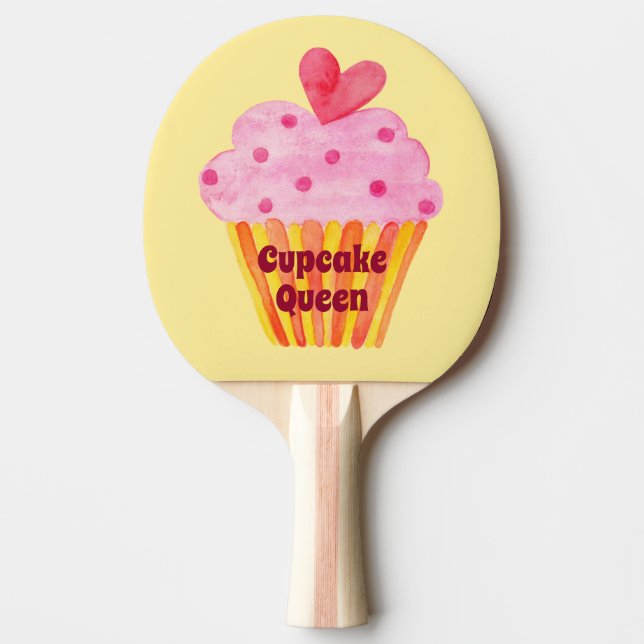 Raquete De Ping Pong Ping Pong Paddle Pink Cupcake presente de aniversá (Frente)