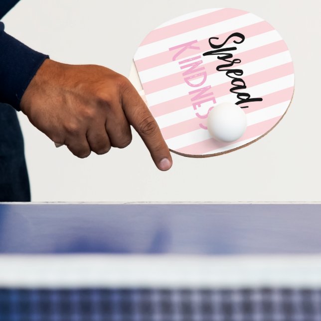 Raquete De Ping Pong Ping Pong Paddle Pink & White Stripe Kindness (Insitu)