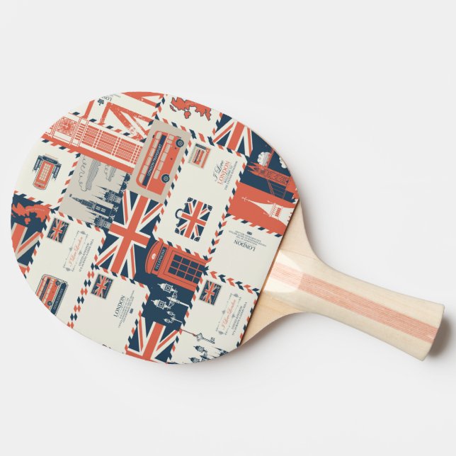 Raquete De Ping Pong Ping Pong Paddle, Posto de Londres (Lateral do verso)