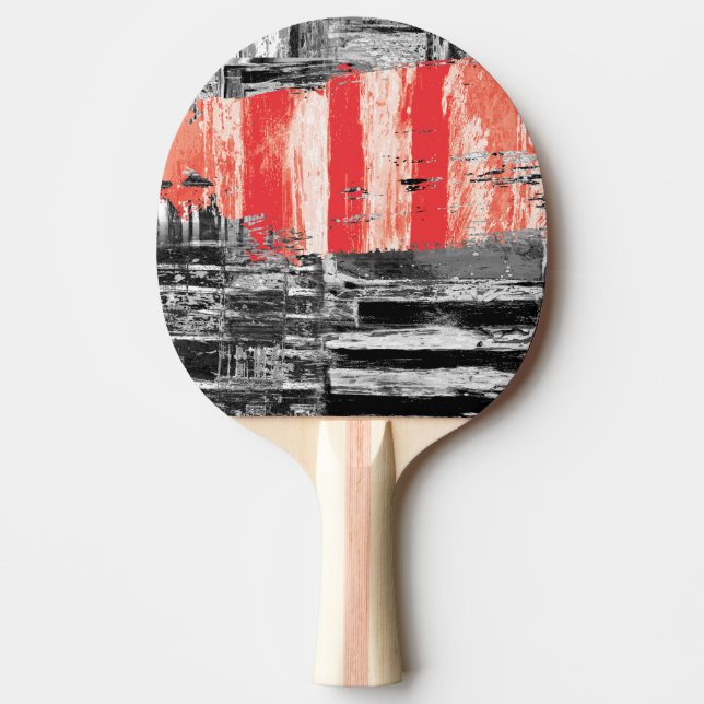Raquete De Ping Pong Ping Pong Paddle – Red Pulse Abstract Design (Frente)