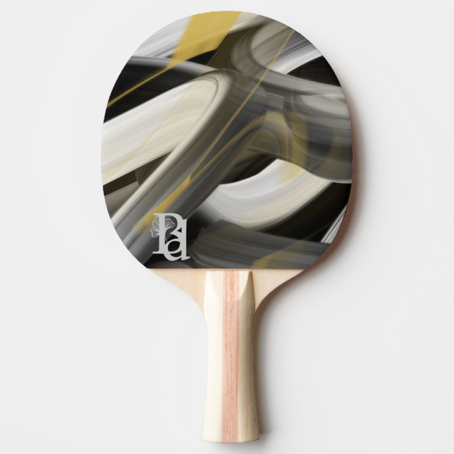 Raquete De Ping Pong Ping Pong Paddle Trend Abstrato Art Black White (Frente)