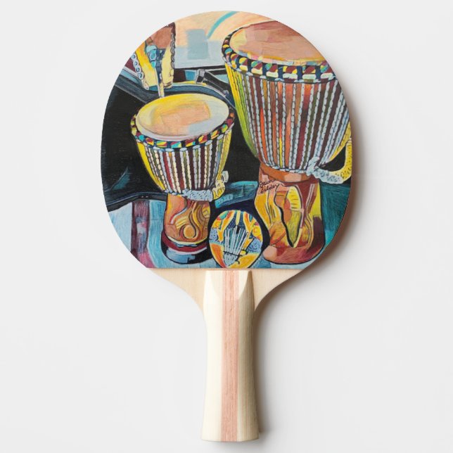 Raquete De Ping Pong Ping Pong Paddles Com Tambores Djembe (Frente)